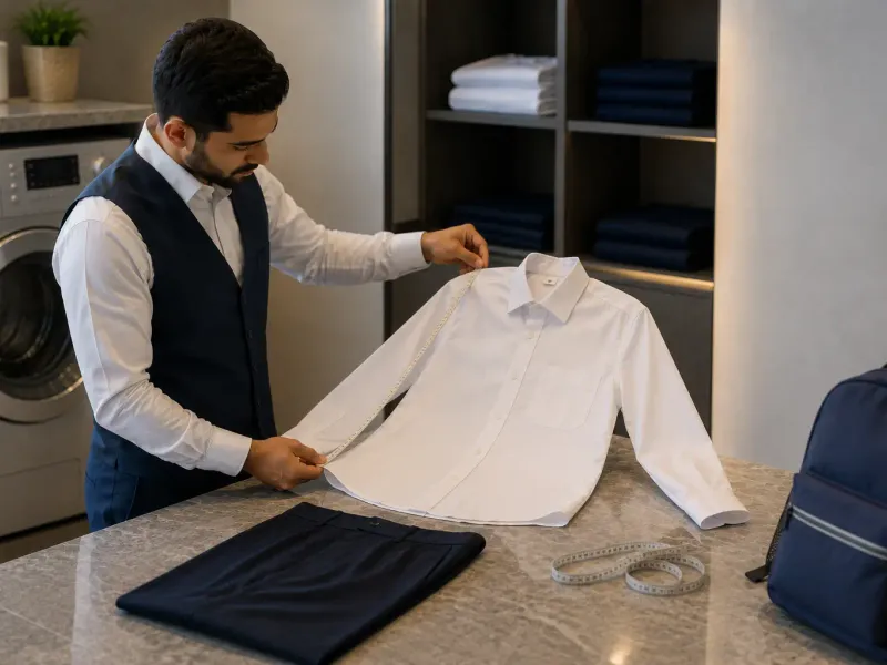 School uniform alterations being prepared before term in Doha