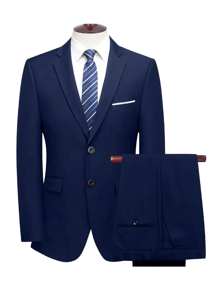 Freshly dry cleaned and pressed premium men's suit on a hanger