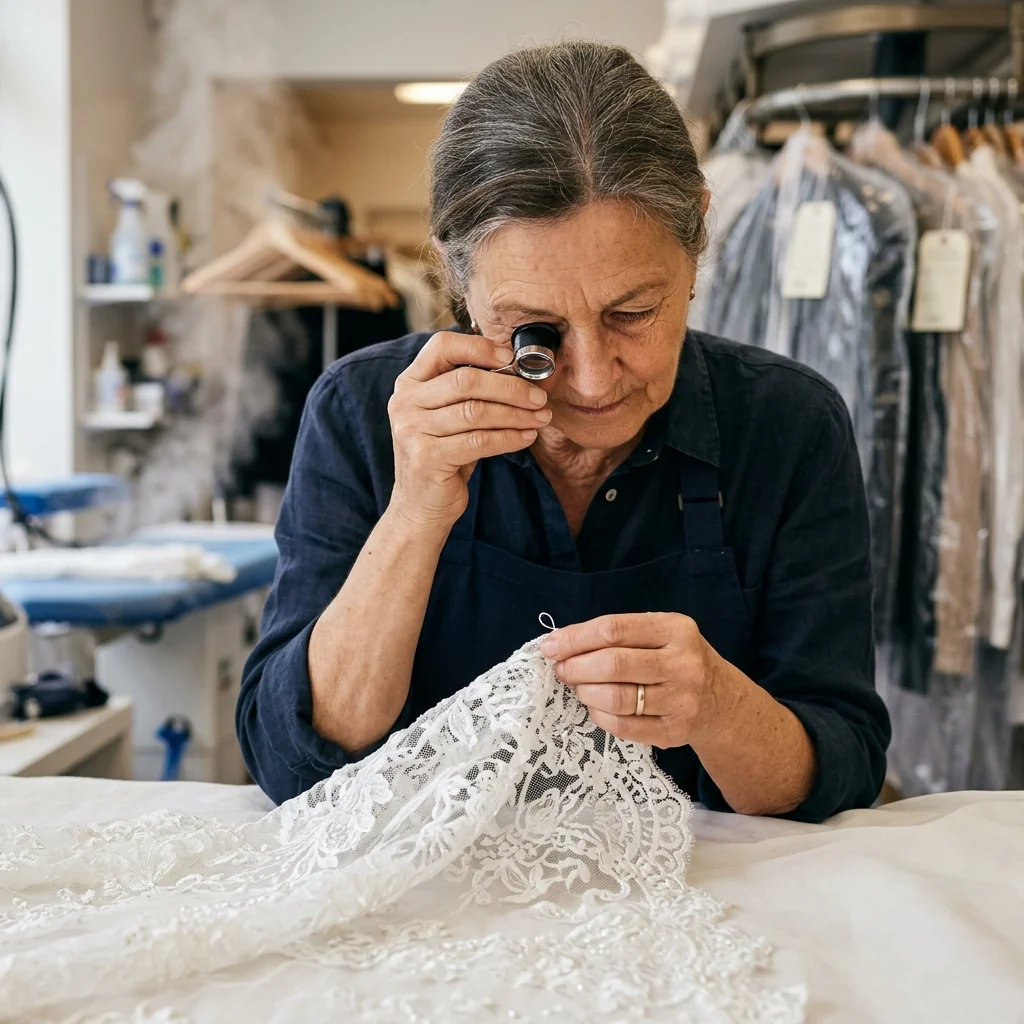 Fabric Inspection - Wedding Dress Cleaning in Crescent Towers