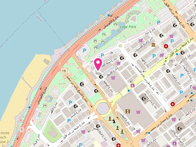 Map showing the location of 1981 Laundry at F9R3+2QP World Trade Center - Sh Rashid Bin Saeed St - Al Danah - EB9 - Abu Dhabi - United Arab Emirates