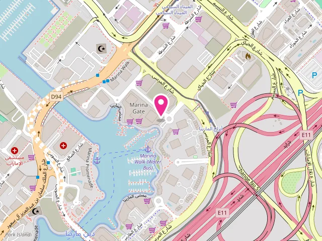 Map showing the location of 5asec Laundry & Dry cleaning Dubai Marina at Dubai Marina The Residences at Marina Gate 1 - دبي مارينا - دبي - United Arab Emirates