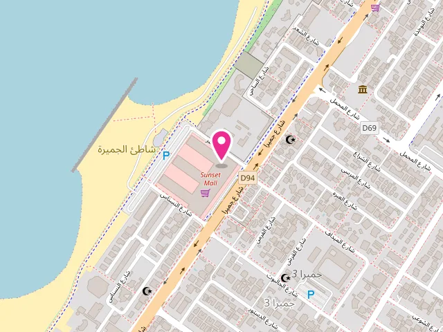 Map showing the location of 5asec Laundry & Dry cleaning Sunset Mall Jumeirah at Sunset Mall - Unit G16 - 48 - Ground Floor Jumeirah Beach Rd - Jumeirah - Jumeira Third - Dubai - United Arab Emirates