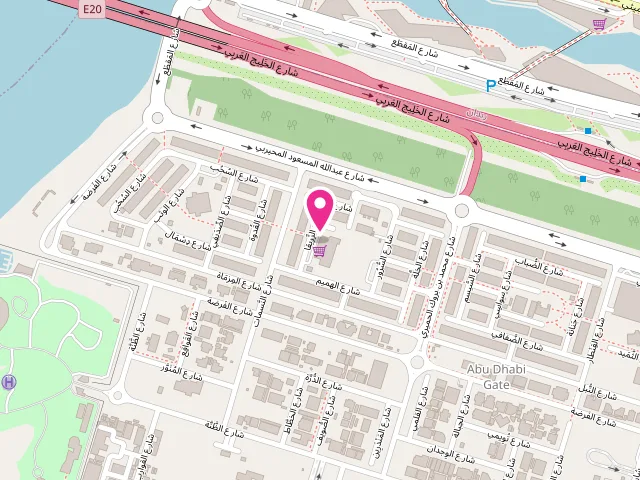 Map showing the location of A Plus Laundry at Az Zirayqa St - Rabdan - Bawabat Abu Dhabi - Abu Dhabi - United Arab Emirates
