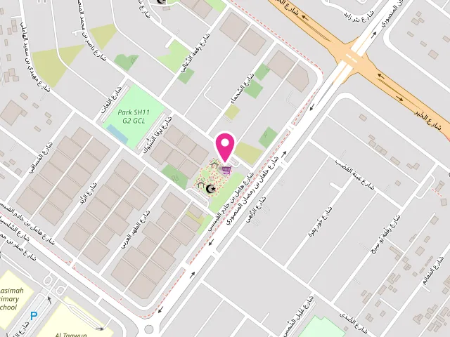 Map showing the location of Abdul Qayyum laundry at 54 Nasser Bin Mohammed Al Mansouri St - Al Shamkhah - SH11 - Abu Dhabi - United Arab Emirates