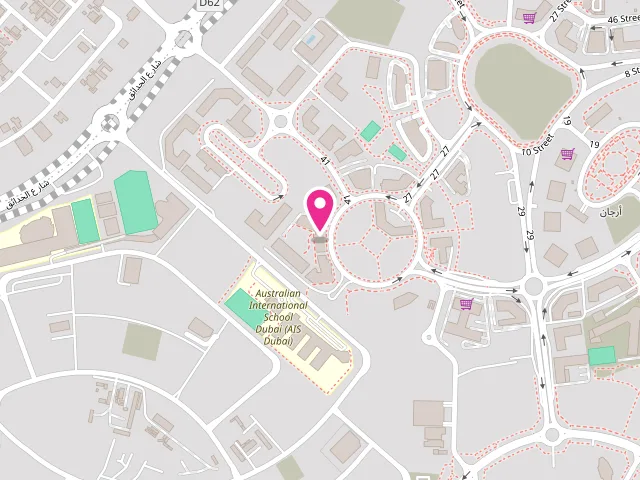 Map showing the location of ABSHER DRY CLEANING & LAUNDRY at 366M+R6 - Al Barsha South Third - Al Barsha South - Dubai - United Arab Emirates