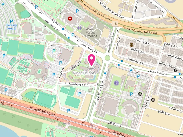 Map showing the location of Adventure laundry-Rihan Heights Branch at Old airport road - Al Rawdah - W57 - Abu Dhabi - United Arab Emirates