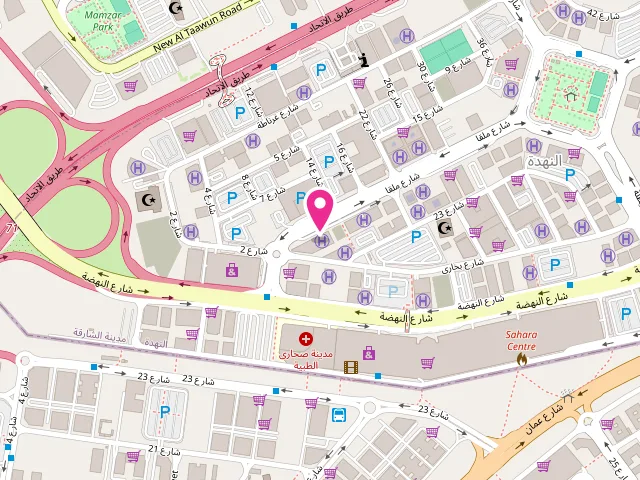 Map showing the location of Ah Laundry at شارع الاتحاد - Hay Al Nahda - Sharjah - United Arab Emirates