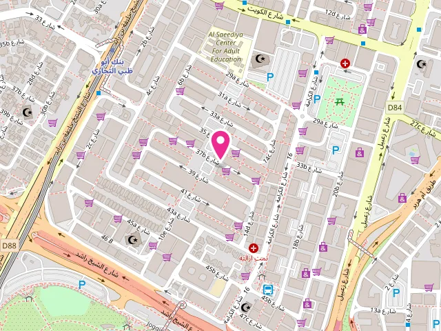 Map showing the location of Ajman Dry Cleaners at 40 37B St - Al Karama - Dubai - United Arab Emirates