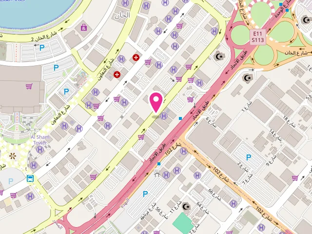 Map showing the location of Al Ameed Laundry at Sharjah - Al Khan - Sharjah - United Arab Emirates
