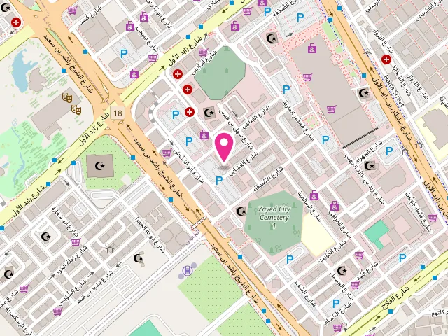 Map showing the location of Al Aseel Laundry at Abu Dhabi - Al Danah - Zone 1 - Abu Dhabi - United Arab Emirates