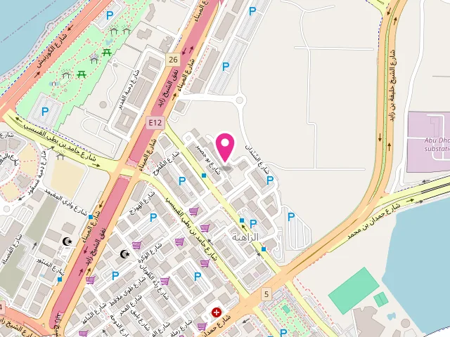 Map showing the location of Al Buhair Laundry LLC at BLock # C41 - Sector # E14, Street # 10 - الزاهية - شرق 14 - أبو ظبي - United Arab Emirates