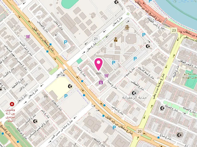 Map showing the location of Al Bushra Laundry at Muroor - شارع - ٢١ - حدبة الزعفرانة - شرق 29 - أبو ظبي - United Arab Emirates