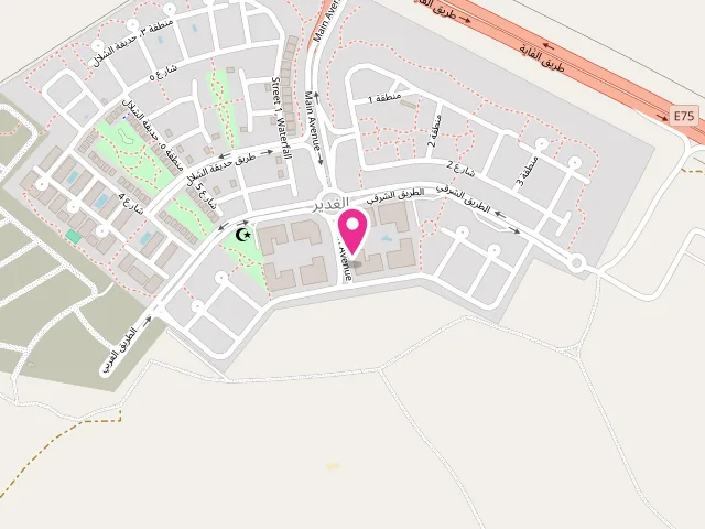 Map showing the location of Al Ghadeer Dry Cleaning at Main street - شارع الغَدِير - Al Layyan - Seih Al Sedeirah 4 - Abu Dhabi - United Arab Emirates