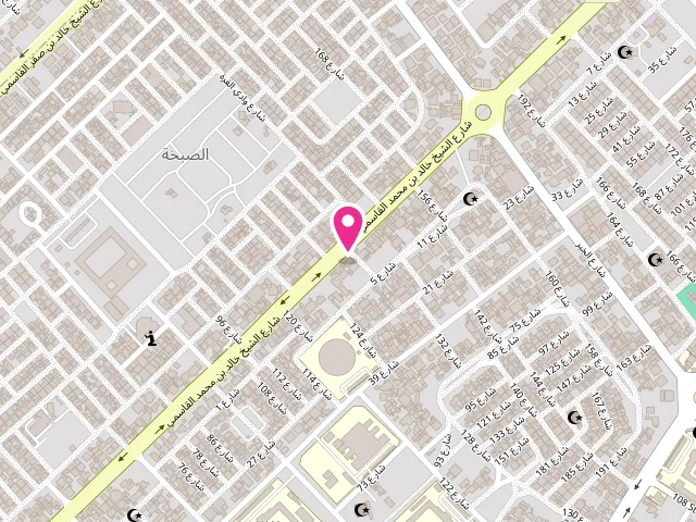 Map showing the location of Al Insharah Laundry at 247 Sheikh Khalid Bin Mohammed Al Qasimi St - Al Ghafiya - Al Riqa Suburb - Sharjah - United Arab Emirates
