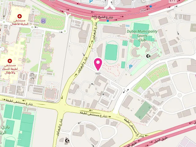 Map showing the location of Al Jaddaf Laundry at Ibn Al Zahrawi St - Al Jadaf - Dubai - United Arab Emirates