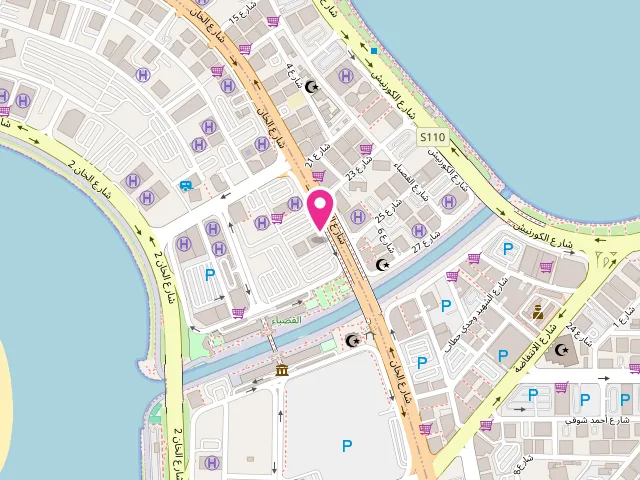 Map showing the location of Al Kasir Gar.Ironing الكاسر لكي الملابس at Sheikh Rashid Building - Al Khan St - Al Khan - Sharjah - United Arab Emirates