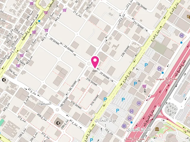 Map showing the location of مغسلة المنارة Al Manara Laundry at محل رقم 3 - 47 23rd St - Al Satwa - الياء 4 - Dubai - United Arab Emirates