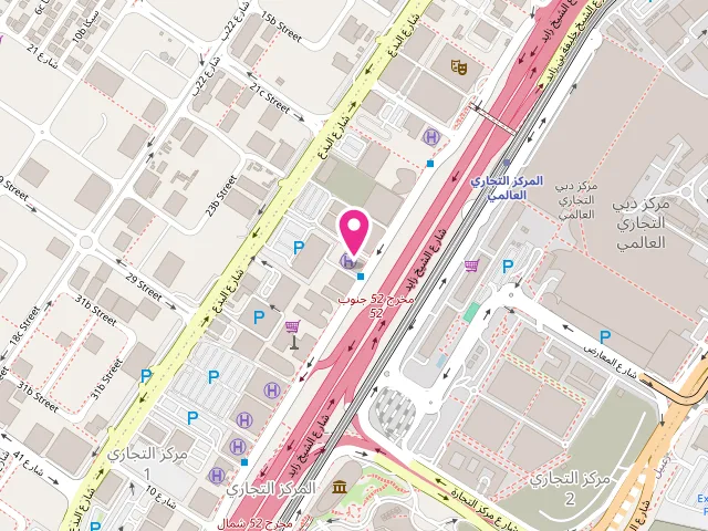 Map showing the location of Al Neel Laundry at White Crown Tower - Shop No. 10, Ground Floor - 1 Sheikh Zayed Rd - Trade Center First - Dubai - United Arab Emirates