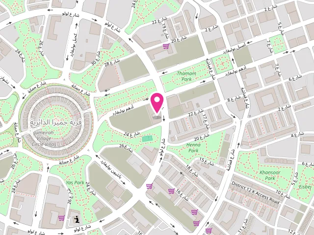 Map showing the location of Al Nesreen Laundry at JVC, district 12, Street 24 Serena Residence, shop no.3 - البرشاء جنوب الرابعة - قرية جميرا الدائرية - دبي - United Arab Emirates