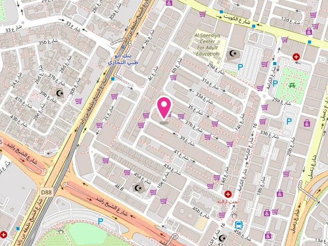 Map showing the location of Al Rais Laundry at 39c street - Al Karama - Dubai - United Arab Emirates