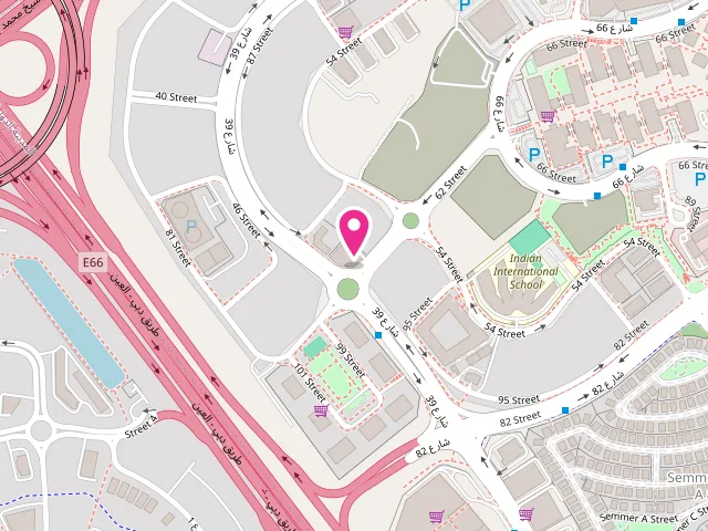 Map showing the location of Al Raj Laundry at Shop No.8 Binghatti Sapphires - ند حصه - واحة دبي للسيليكون - دبي - United Arab Emirates