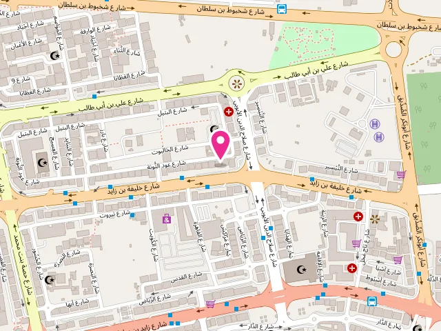 Map showing the location of AL REDAA AL ABIADH AUTOMATIC LAUNDRY at 6QG7+9M2 - Central District - Hai Al Humaira - Abu Dhabi - United Arab Emirates