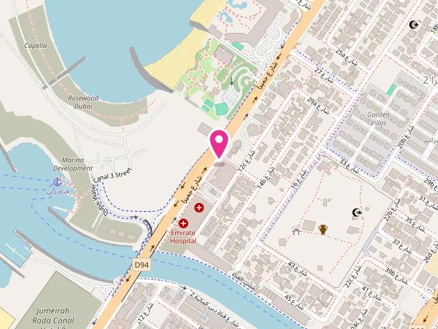 Map showing the location of Al Taj Laundry at Beach Park plaza - Ground Floor - Jumeira Second - Jumeirah 2 - Dubai - United Arab Emirates