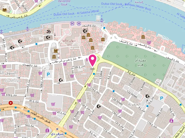 Map showing the location of Al Taqwa Laundry Services Dubai at Bastakeyia Building/JAN-7 - Shop-13 - Al Maktoum Hospital Road - Bur Dubai - Al Souq Al Kabeer - Dubai - United Arab Emirates