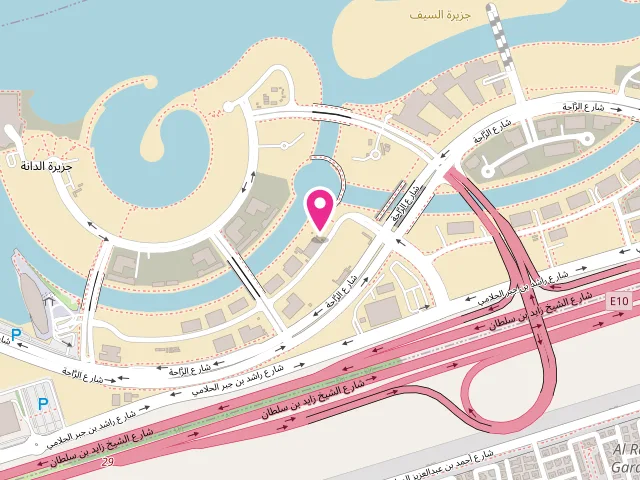 Map showing the location of Al Tasamoh Laundry at CHRJ+V9V - near Lamara & Al Zeina - Al Rahah - Al Dana - Abu Dhabi - United Arab Emirates