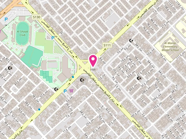 Map showing the location of ALFAJR LAUNDRY at 9CCH+HCC - Al Ghafiya - Al Riqa Suburb - Sharjah - United Arab Emirates