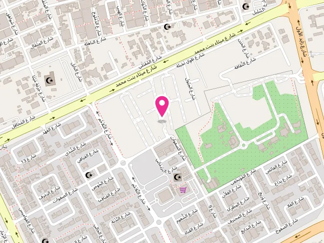 Map showing the location of ALPHA CLEAN AUTOMATIC LAUNDRY at شارع الجامعة - Al Muwaij'i - Al Ruwaikah - Abu Dhabi - United Arab Emirates