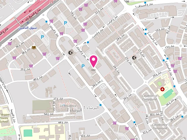 Map showing the location of ALSAFA Heritage Laundry - AlBarsha at 456W+J7X - Al Barsha First - Al Barsha - Dubai - United Arab Emirates