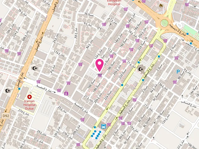 Map showing the location of ALSAFA Heritage Laundry - Satwa at 25 - 231863 55.274303 - Al Bada' - Dubai - United Arab Emirates