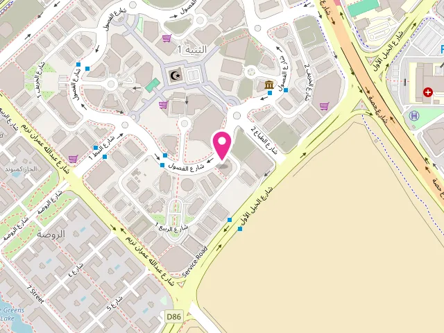 Map showing the location of ALWAN ALRABEE Dry cleaners laundry at Liwa Tower - Al Thanyah First - Barsha Heights - Dubai - United Arab Emirates
