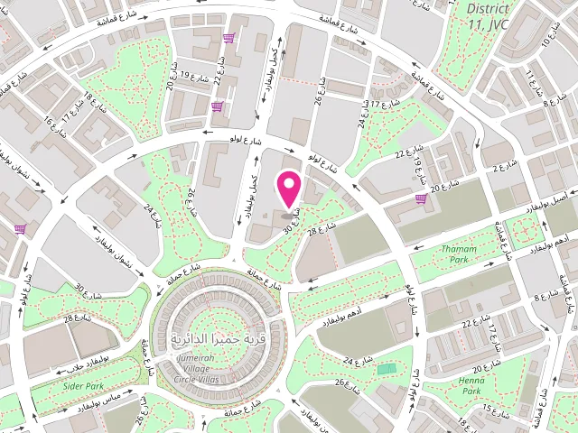 Map showing the location of ALWAN ALRABEE LAUNDRY Br.3 at JVC - البرشاء جنوب الرابعة - قرية جميرا الدائرية - دبي - United Arab Emirates