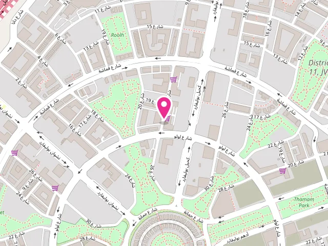 Map showing the location of AlWan Alrabee Laundry at dubai - البرشاء جنوب الرابعة - قرية جميرا الدائرية - دبي - United Arab Emirates