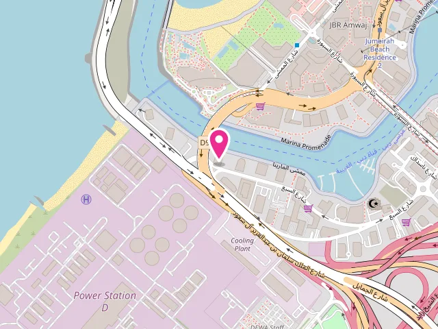 Map showing the location of AR Laundry Dubai Marina at Marina first tower - Dubai Marina - Dubai - United Arab Emirates