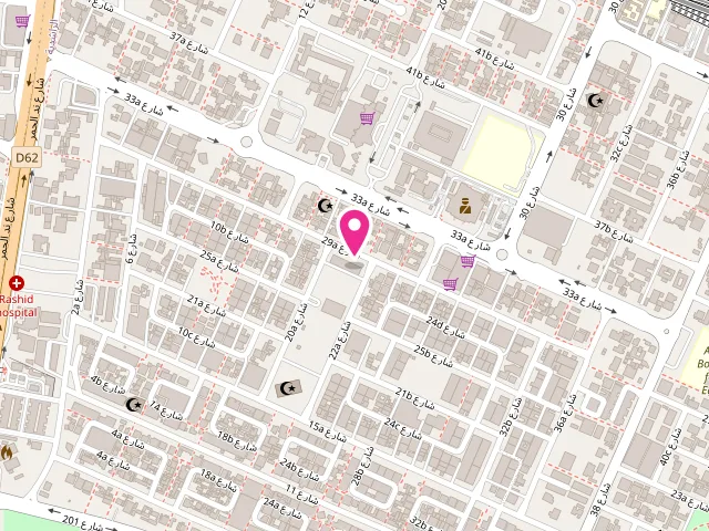 Map showing the location of Arabian Gulf Laundry at 42 29A St - Al Rashidiya - Dubai - United Arab Emirates