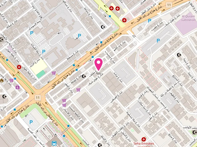 Map showing the location of Atlantis laundry at 32 Hifayif St - Al Nahyan - E19 02 - Abu Dhabi - United Arab Emirates