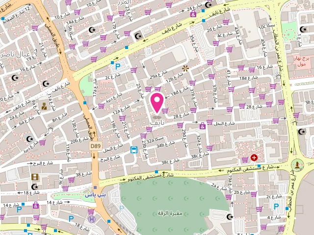 Map showing the location of Azad laundry at 78C6+Q43 - Naif - Deira - Dubai - United Arab Emirates