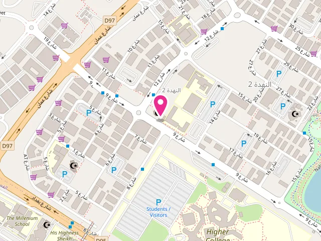 Map showing the location of Baraka Al Nahda Laundry at Dubai - Al Nahda Second - Al Nahda - Dubai - United Arab Emirates