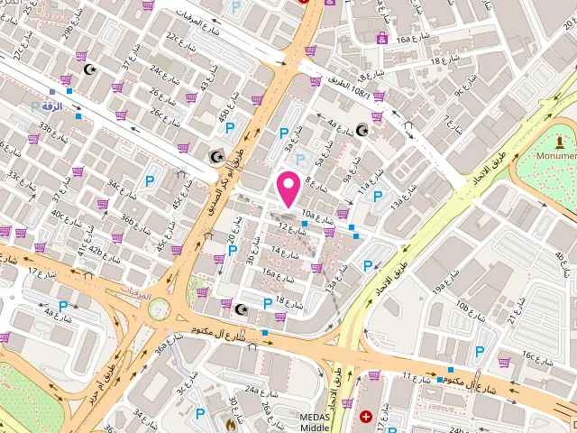 Map showing the location of BASSAM DELUXE LAUNDRY at OPPOSITE AL BASSAM CENTRE PORT, SAEED - DUBAI BUILDING NAME - SHOP NUMBER 3 - near دوار الساعة ديرة - AL SHARIF - ديرة - دبي - United Arab Emirates