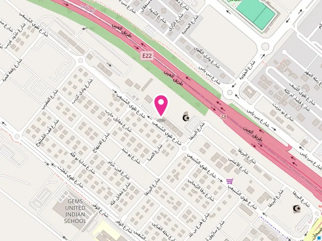 Map showing the location of Baynounah Laundry : مغاسل بينونة at Abu Dhabi - Bani Yas - Baniyas West - Abu Dhabi - United Arab Emirates