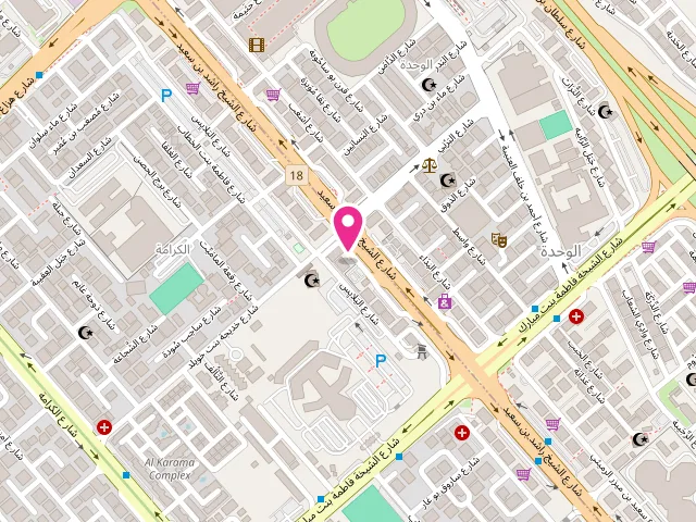 Map showing the location of Black & White Dry Cleaning at Sheikh Rashid Bin Saeed St - Al Manhal - W14 02 - Abu Dhabi - United Arab Emirates