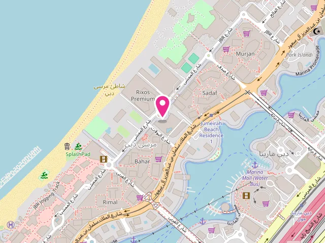 Map showing the location of Bloor Laundry & Dry Cleaning at First Floor، Al Fattan Marine Towers - Shop No.17 - The Walk - Dubai Marina - Jumeirah Beach Residence - Dubai - United Arab Emirates