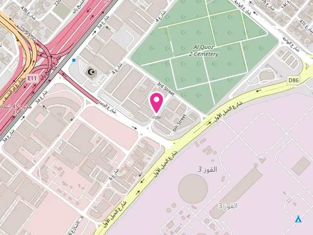 Map showing the location of Blossom Laundry Business Bay at Business Bay,Alquoz 3,Warehouse No:1 - القوز الثالثة - القوز - دبي - United Arab Emirates