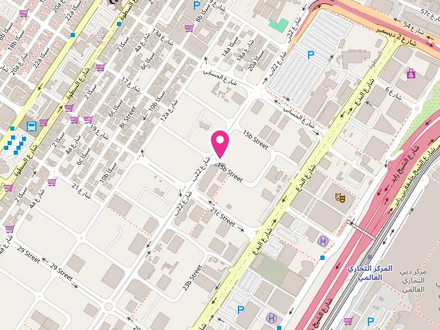 Map showing the location of Blossom Laundry Jumeirah Garden City at 67GJ+X59 - Al Satwa - Dubai - United Arab Emirates