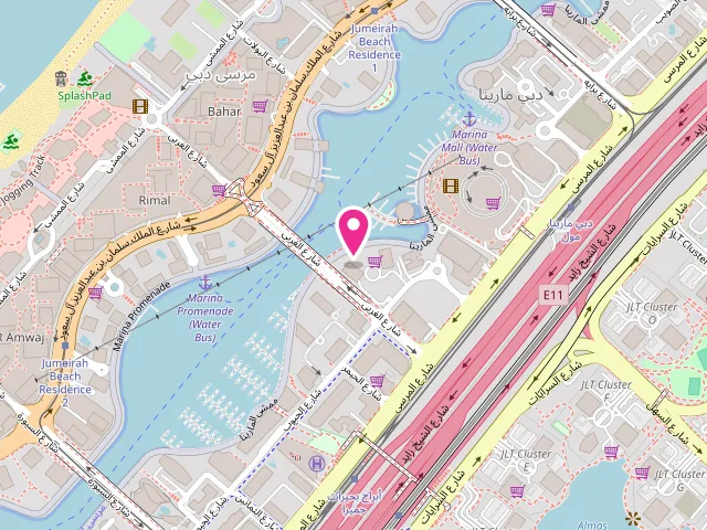Map showing the location of Blossom laundry Marina Walk at Silverene Tower - B Marina Walk - Dubai Marina - Dubai - United Arab Emirates