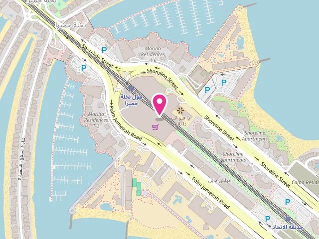 Map showing the location of Blossom Laundry Palm Jumeirah at Nakheel Mall Palm - نخلة جميرا - Jumeirah - دبي - United Arab Emirates