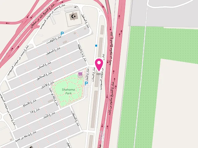 Map showing the location of Blue Bubbles Laundry at GMQR+8XF - Al Shahama - New Shahamah - Abu Dhabi - United Arab Emirates